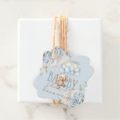 ボホブルーフローラパンパステディベア男の子ベビーシャワー フェイバータグ (インサイチュ)