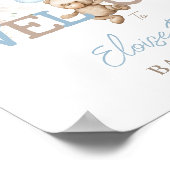 ボホブルーフローラパンパスベビーベイビーシャワーウェルカム ポスター (角)