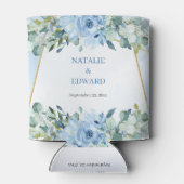 ボホブルーフローラユーカリと金ゴールド枠 缶クーラー (裏面)