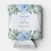 ボホブルーフローラユーカリと金ゴールド枠 缶クーラー (裏面)