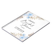 ボホブルーブラウンフローラブライダルシャワーゲスト ノートブック (左側)