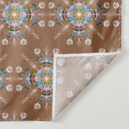 ボホブルーブラウン手描きマンダラアートタペストリー タペストリー