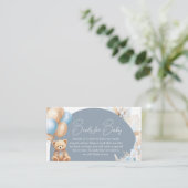 ボホブルーベアーバルーン赤ちゃんシャワーベビー エンクロージャーカード (スタンド正面)