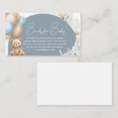 ボホブルーベアーバルーン赤ちゃんシャワーベビー エンクロージャーカード (正面/裏面)