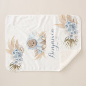 ボホブルーベア新生児ボーイシェルパブランケット シェルパブランケット (正面(横))