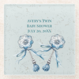 ボホブルーベビーラトル ガラスコースター