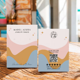 ボホブルーマスタードジュエリーメーカーQrロゴイヤリング