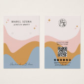 ボホブルーマスタードジュエリーメーカーQrロゴイヤリング (正面&裏面)