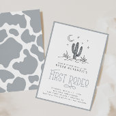 ボホブルーモダンボーイズFirst Rodeo 1st Birthday 招待状