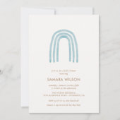 ボホブルーレインボーベビーシャワー招待状 招待状 (正面)