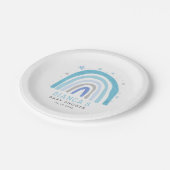 ボホブルーレインボーベビーシャワー ペーパープレート (アングル)