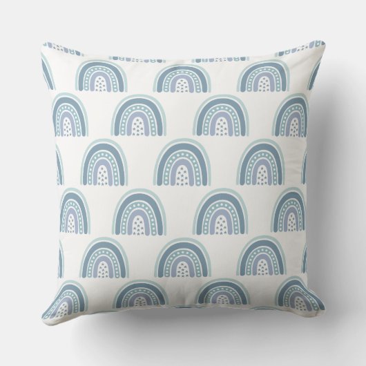 ボホブルーレインボー名前をカスタムする装飾用クッション クッション (裏面)