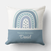 ボホブルーレインボー名前をカスタムする装飾用クッション クッション (正面)