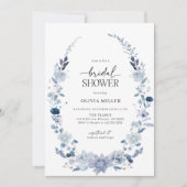 ボホブルーワイルドフラワーブライダルシャワー招待 招待状 (正面)