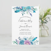 ボホブルー春フローラ結婚式招待状 招待状 (スタンド正面)