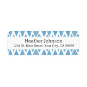 ボホブルー水彩幾何学模様 ラベル (正面)