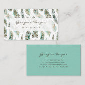 ボホブルー水彩部族羽模様 名刺 (正面/裏面)