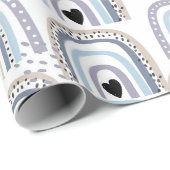 ボホブルー男の赤ちゃんレインボーベビーシャワーベビープレゼント ラッピングペーパー (ロールコーナー)