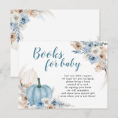 ボホブルー素朴カボチャ秋ベビー本 インビテーションポストカード (正面/裏面)