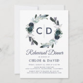 ボホブルー素朴フローラリハーサルディナー 招待状 (正面)