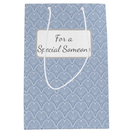 ボホブルー繊細な貝殻 ミディアムペーパーバッグ (正面)