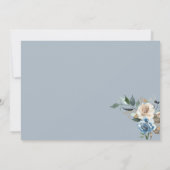 ボホブルー花乾燥葉結婚式招待状 招待状 (裏面)