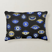 ボホブルー金ゴールド悪い目 アクセントクッション (正面)