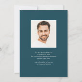 ボホブルー&ベージュグラッドタイポグラフィフォト卒業 案内状 (裏面)