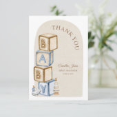 ボホブロッ男女兼用クやおもちゃベイビーシャワー サンキューカード (スタンド正面)