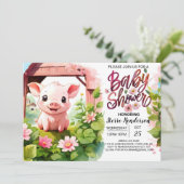 ボホブーケッツピグレットベビーシャワー 招待状 (スタンド正面)