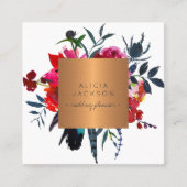 ボホブーケ銅金ゴールドウェディングプランナー スクエア名刺 (正面)