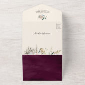 ボホプラム素朴フローラブーケアーチベイビーシャワー オールインワン招待状 (外側)