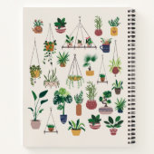 ボホプラントレディイラストレーションアパーソナライズされたートネーム ノートブック (裏面)