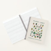 ボホプラントレディイラストレーションアパーソナライズされたートネーム ノートブック (内部)