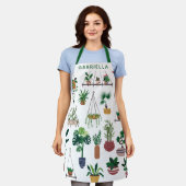 ボホプラントレディイラストレーションアーパーソナライズされたト エプロン (着用した状態)