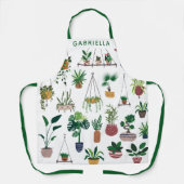 ボホプラントレディイラストレーションアーパーソナライズされたト エプロン (正面)