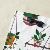 ボホプラントレディイラストレーションアーパーソナライズされたト ビーチタオル (インサイチュ)