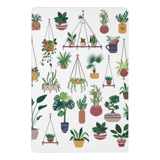 ボホプラントレディイラストレーションアーパーソナライズされたト ミニクリップボード (裏面)