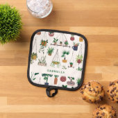 ボホプラントレディイラストレーションアーパーソナライズされたト 鍋敷き (トップダウン)