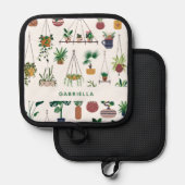 ボホプラントレディイラストレーションアーパーソナライズされたト 鍋敷き (正面/裏面)