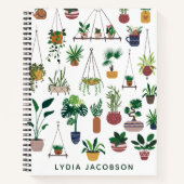 ボホプラントレディイラストレーションノパーソナライズされたート ノートブック (正面)