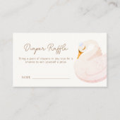 ボホプリンセススワンガールおむつラッフルベビーシャワー エンクロージャーカード (正面)