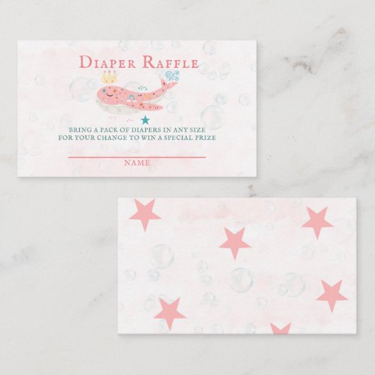 ボホプリンセスホエールガールベビーおむつラッフル 名刺 (正面/裏面)