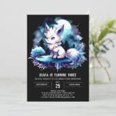 ボホプリンタブルウルフ誕生日 招待状 (スタンド正面)