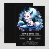 ボホプリンタブルウルフ誕生日 招待状 (正面/裏面)