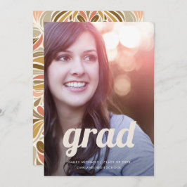 ボホプリントレトロ型写真卒業 招待状