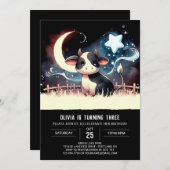 ボホプリント可能な牛誕生日 招待状 (正面/裏面)