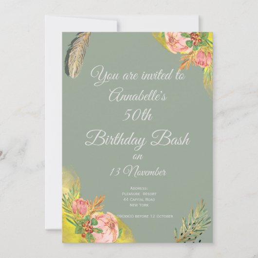 ボホプロテアエレガントス50th 招待状 (正面)