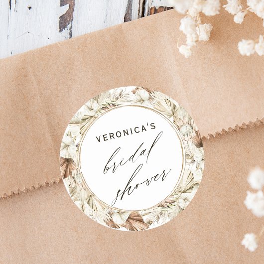 ボホプロテアパンパスグラスフローラブライダルシャワー ラウンドシール