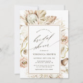 ボホプロテアパンパスグラスフローラブライダルシャワー 招待状 (正面)